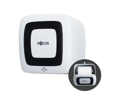 Фото №1 - Хаят: Диспенсер для полотенец в рулонах Focus Sensor сенсорный белый