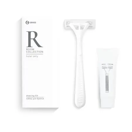 Фото №1 - Grass: Набор бритвенный Рум (бритва с 2-мя лезвиями, крем для бритья 10 г) картонная коробка