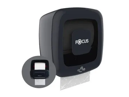 Фото №1 - Хаят: Диспенсер для полотенец в рулонах Focus Autocut с автом.отрывом угольный