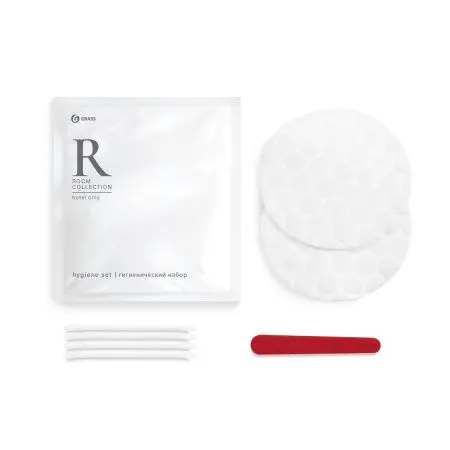Фото №1 - Grass: Набор гигиенический Рум (ватные палочки, ватные диски и пилочка для ногтей ) флоу-пак