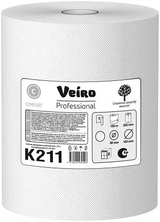 Фото №2 - VEIRO: Полотенца бумажные 1сл 150м/20 Comfort белые
