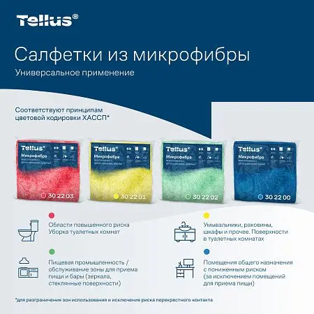 Фото №7 - ТОРК: Tellus Салфетка 22,5х23,5 микрофибра многоразового использования красная /пач.=5 шт.