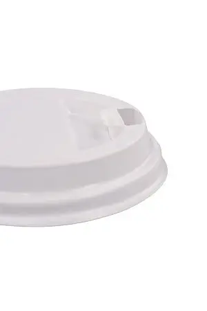 Фото №5 - Одноразовая продукция: Крышка к стакану бумажному d=90мм с питейником (клапан) белая /пач.=100 шт.