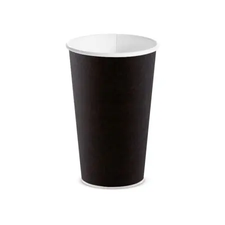 Фото №1 - Одноразовая продукция: Стакан бумажный 450мл 1сл Скандипакк черный /пач.=50 шт.