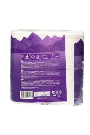 Бумага туалетная: 3сл 17,5м целлюлоза цвет белый Snow Lama /пач.=4 шт.