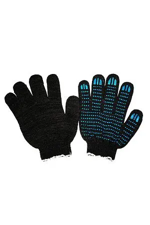 Фото №2 - Перчатки: х/б вязаные с ПВХ 4-х ниточные ЧЕРНЫЕ