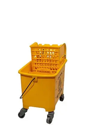 Фото №2 - Вик: Тележка 1х20 пластик с отжимом желтая MRY