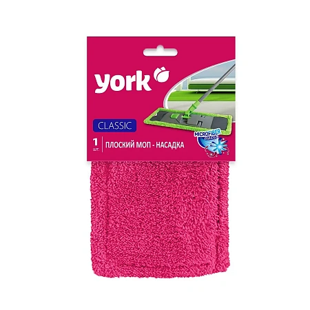 Фото №7 - Хозяйственный инвентарь: МОП насадка на швабру YORK Классик 42х13см плоский микрофибра