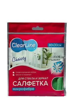 Фото №2 - ХозСалфетки: для стекол VCLEAN 30х30 микрофибра гладкая без упаковки