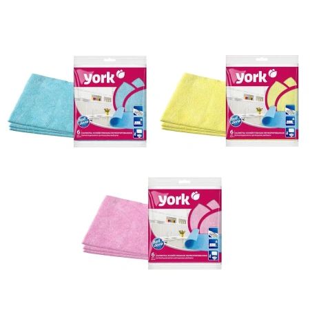 ХозСалфетки: *универсал 34х35 вискоза перфорированные York /пач.=6 шт.