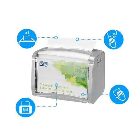 Фото №4 - Tork: Диспенсер N4 Interfold для салфеток серый настольный на 200шт