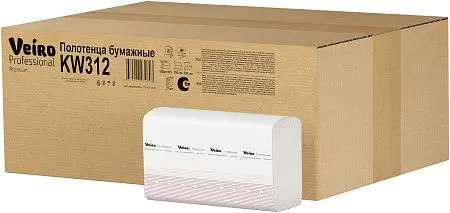 Фото №2 - VEIRO: Полотенца бумажные Z 2сл 200л 22,5х21,3см Premium водорастворимые белые