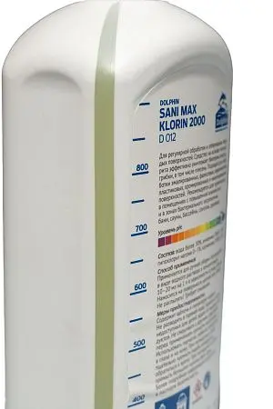 Фото №8 - Dolphin: Сани-Макс (Клорин2000) 1л щелочное средство для мытья и дезинфекции