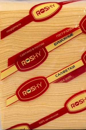 Бумажные салфетки: столовые 1сл 400листов 24х24 Big Pack ROSHY шампань