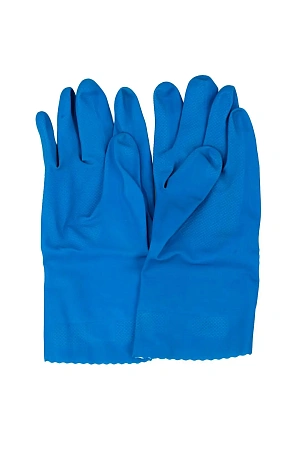 Фото №7 - Vileda: Перчатки многоцелевые XL голубой резиновые
