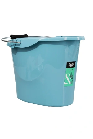 Фото №1 - Хозяйственный инвентарь: Ведро с отжимом 12л пластик МОП круглое светло-голубое
