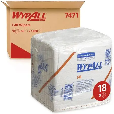 Kimberly-Clark: Салфетки Вайпол L40 1сл 33х32см белые /пач.=56 шт.