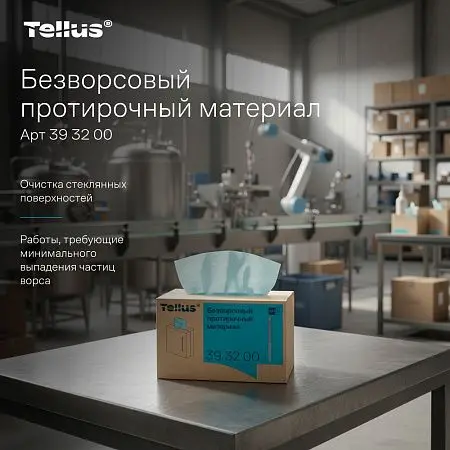 Фото №6 - ТОРК: Tellus Материал протирочный нетканый WM5 Премиум 100л 22,5х41см безворсовый бирюзовый