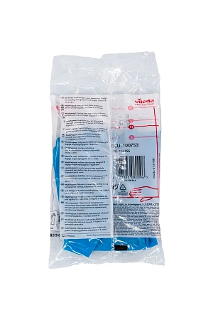 Фото №10 - Vileda: Перчатки многоцелевые M голубой резиновые