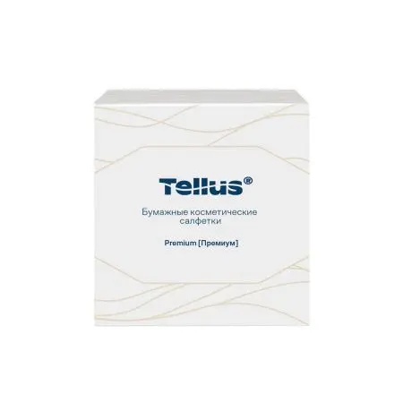 ТОРК: Tellus Салфетки косметические Премиум 2сл 90л 20.8х19.0см для лица ультрамягкие белые