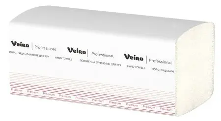 Фото №1 - VEIRO: Полотенца бумажные V 2сл 200л 21х21,6см Premium белые