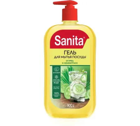 Моющее средство: САНИТА 900г гель Огурец и лемонграсс