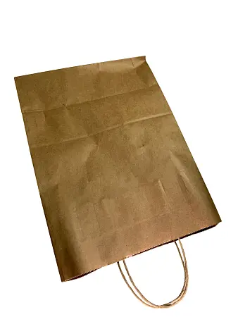 Фото №6 - Одноразовая продукция: Пакет бумажный 260х150х350 с кручеными ручками крафт /пач.=300 шт.