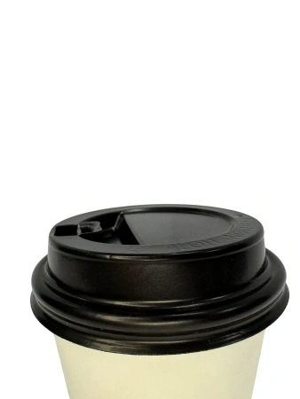 Одноразовая продукция: Крышка к стакану бумажному d=80мм с питейником черная /пач.=50 шт.