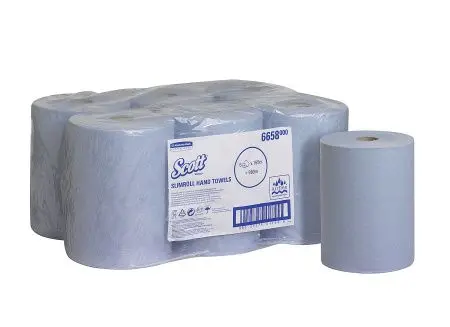 Kimberly-Clark: Полотенца бумажные Скотт Слимролл 1сл 165м/20 синие