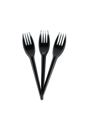 Фото №1 - Одноразовая продукция: Вилка столовая 165мм черная /пач.=100 шт.