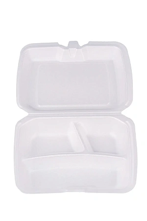 Фото №3 - Одноразовая продукция: Контейнер Ланч-бокс 3-х секц белый LBE-3A Протэк /пач.=100 шт.