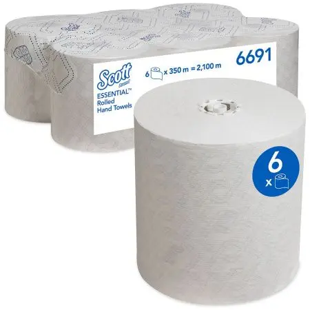 Kimberly-Clark: Полотенца бумажные Скотт Макс 1сл 350м/19 белые