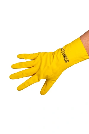 Фото №2 - Vileda: Перчатки многоцелевые M желтый резиновые
