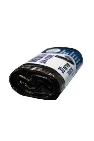 Мешки для мусора: 30л 50х60 ПНД 5мкм VCLEAN черные ЭКОНОМ /рул.=30 шт.