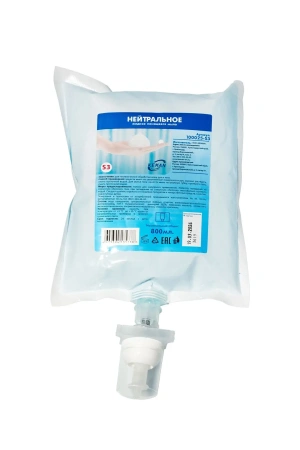 Фото №1 - Кеман: Мыло жидкое пенящееся 800 мл нейтральное в картридже синее