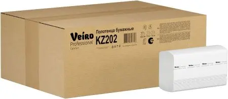 VEIRO: Полотенца бумажные Z 2сл 200л 22,5х21,3см Comfort белые
