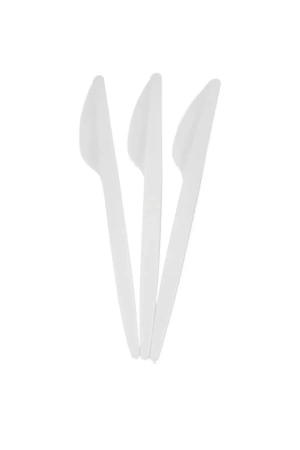 Фото №1 - Одноразовая продукция: Нож столовый 165мм белый /пач.=100 шт.