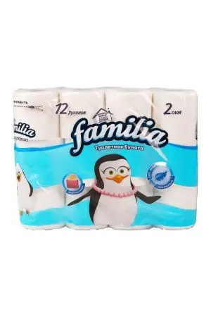 Фото №1 - Хаят: Бумага туалетная 2сл 15м ФАМИЛИЯ Классик белая /пач.=12 шт.