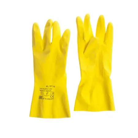 Фото №1 - HQ Profiline: Перчатки резиновые XL желтые