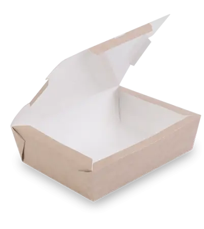 Фото №1 - Одноразовая продукция: Коробка бумажная для пирожного 170х190х130 крафт OSQ /пач.=25 шт.