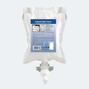 Кеман: Пена 800мл АЛЬБАСОФТ ср-во для посуды Алоэ бесцветное в картридже К4