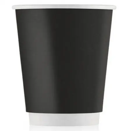 Фото №1 - Одноразовая продукция: Стакан бумажный 250мл 2сл d=80мм черный /кор=25 шт.