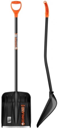 Фото №1 - Хозяйственный инвентарь: Лопата для снега 370х450 пластик с алюминиевым черенком FINLAND