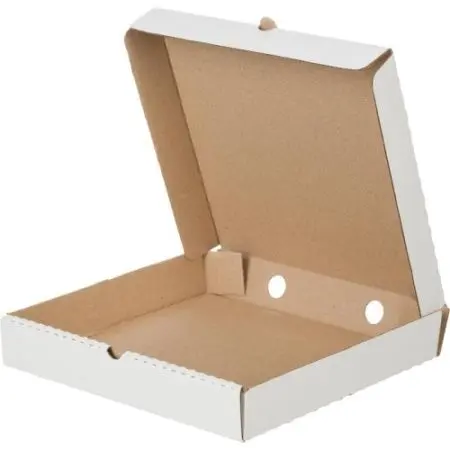 Фото №1 - Одноразовая продукция: Коробка под пиццу 300х300х40мм картон белый /пач.=50 шт.