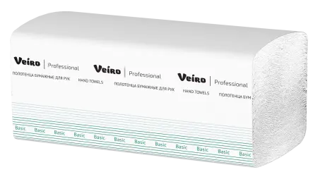 Фото №1 - VEIRO: Полотенца бумажные V 1сл 250л 21х21,6см Basic натуральный
