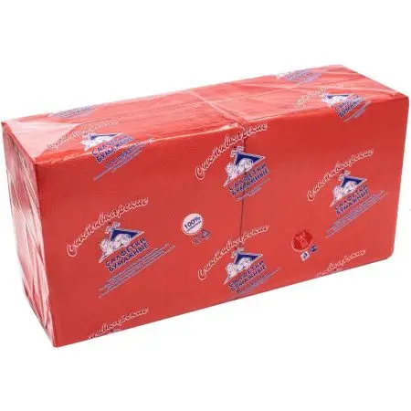 Фото №1 - Бумажные салфетки: столовые 1сл 250листов 33х33 Сыктывкар ROSHY красные