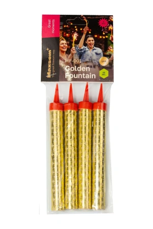 Фото №1 - Одноразовая продукция: Свечи для торта 12,5см Фонтан /пач.=4 шт.