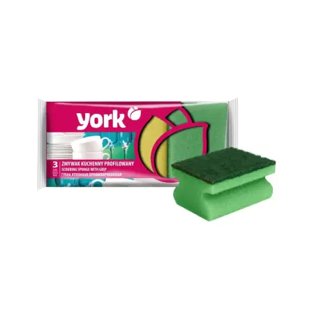 Губки,скрабы: для посуды YORK Maxi 9х7х4.3 проф /пач.=3 шт.