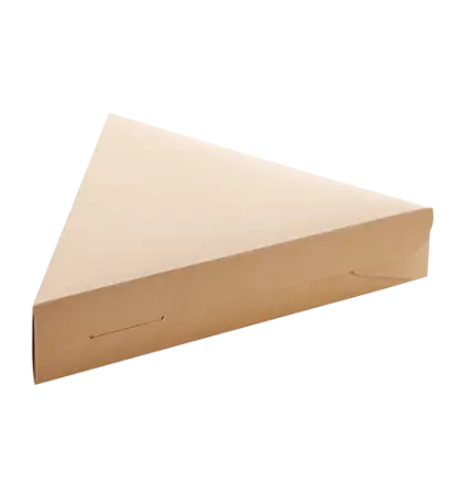 Фото №1 - Одноразовая продукция: Коробка бумажная для пиццы/пирога треугольная 224х224х200 OSQ PIE /пач.=100 шт.