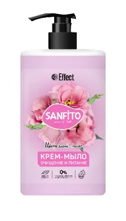 Effect: САНФИТО 1л жидкое крем-мыло Цветочный микс